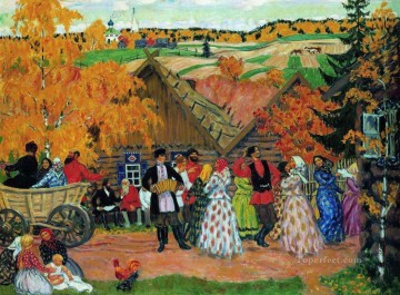 ボリス・ミハイロヴィチ・クストーディエフ Painting - 村の休日 村の秋の休日 1914 ボリス・ミハイロヴィチ・クストーディエフ